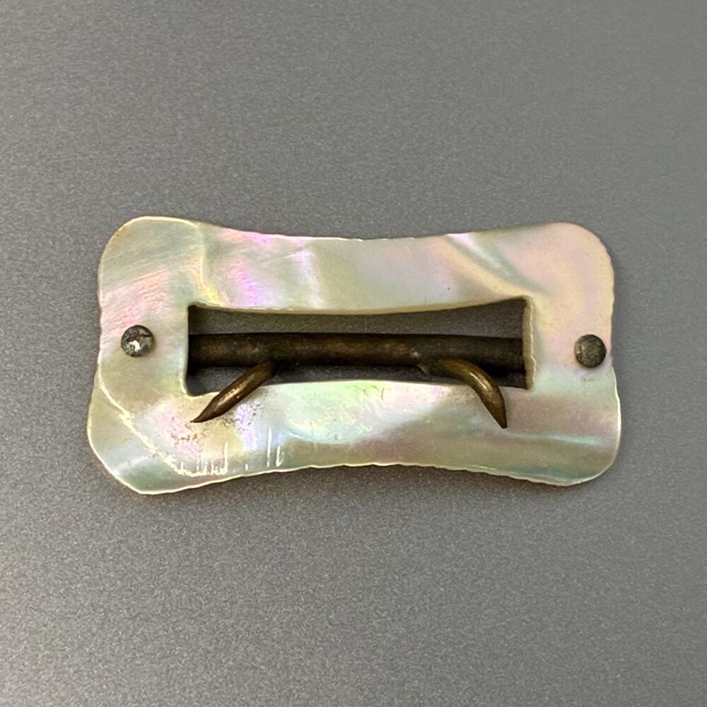 Antique 1900’s Genuine Mother of Pearl Shell Sash Belt Buckle Edwardian Era